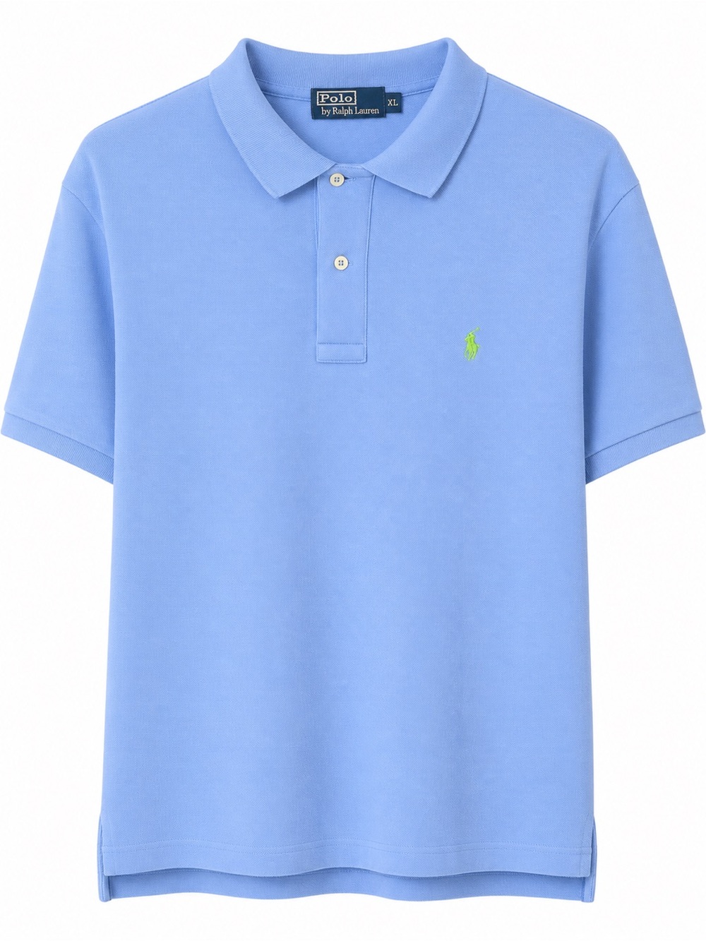 Polo by Ralph Lauren Kids Sky Blue Polo with Lime Logo